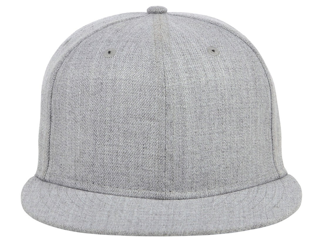 Unisex Plain Full Court Fitted Hat / Heather Grey / £22