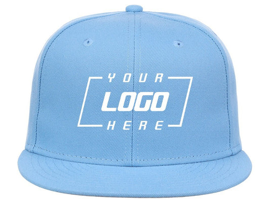 Unisex Plain Full Court Fitted Hat / Blue / £22