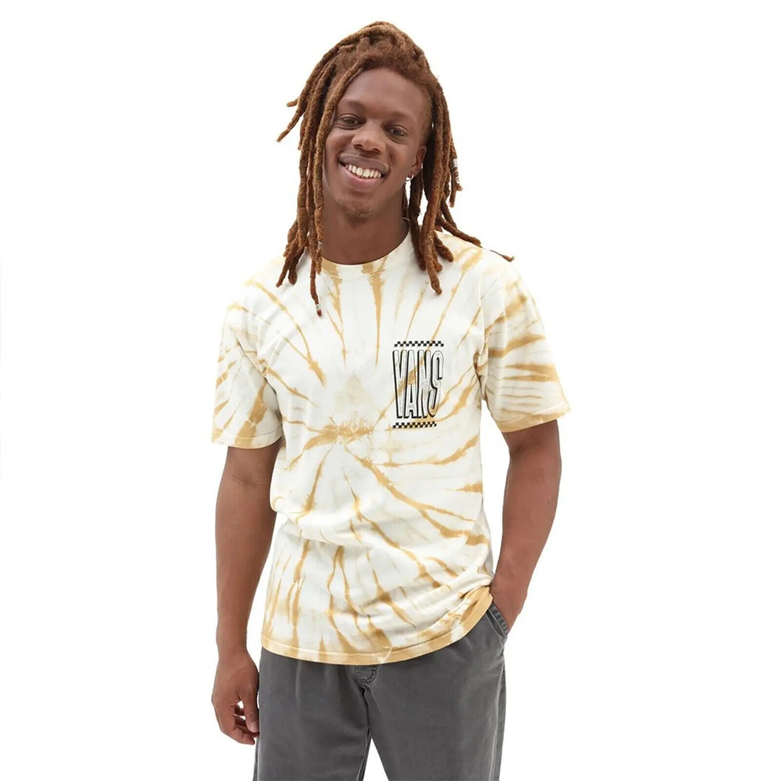 Vans Mens Tall Type Tie Dye T-Shirt / Beige / RRP £32