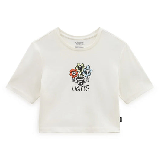 Vans Women's Peace Pot Marshmallow Cropped T-Shirt / White / RRP £30