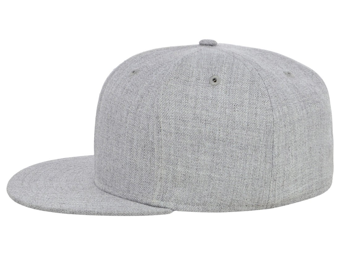 Unisex Plain Full Court Fitted Hat / Heather Grey / £22