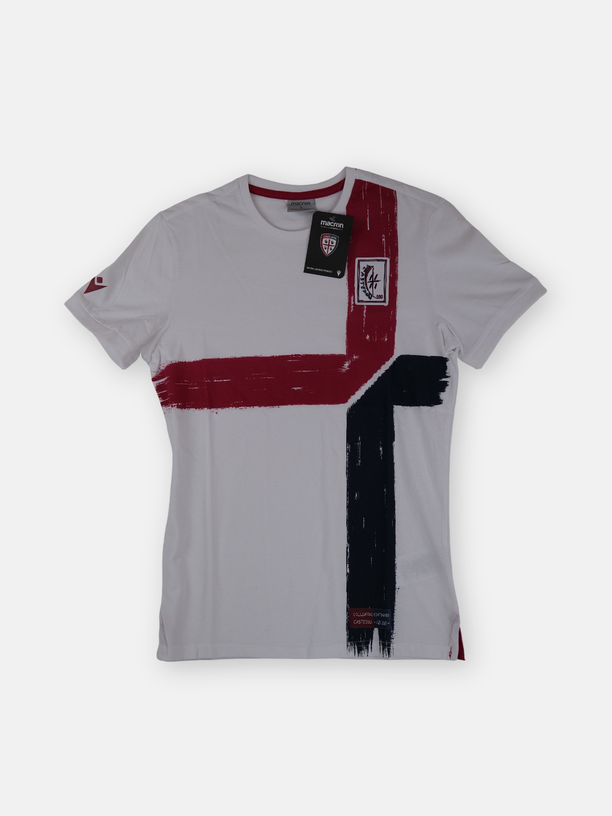 Macron Mens Cagliari Macron 100Th Anniversary Football Shirt / White / RRP£39.99