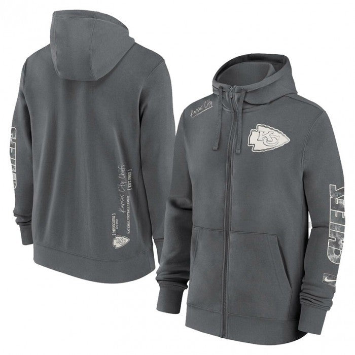Nike Kansas City Chiefs Full Zip Fleece Hoodie / Grey / RRP £85