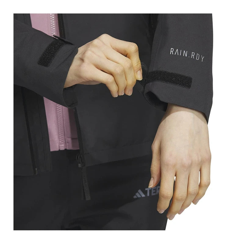 Adidas Womens 3 in 1 Terrex All Weather Jacket / Black Pink / RRP £250