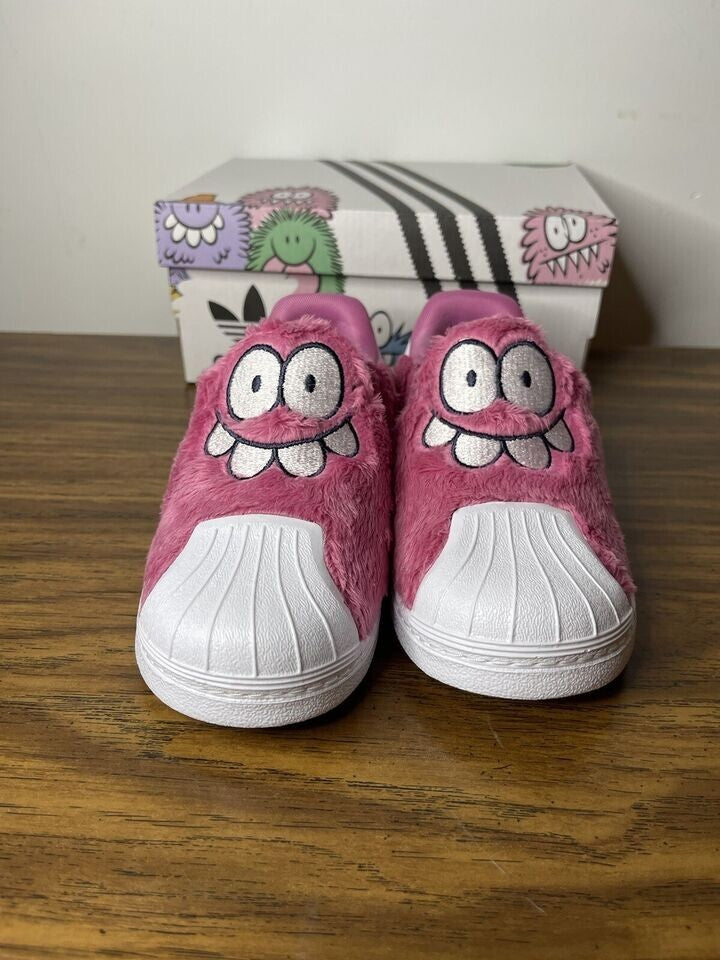 Adidas Kids Kevin Lyons Furry Superstar / Pink White / RRP £60