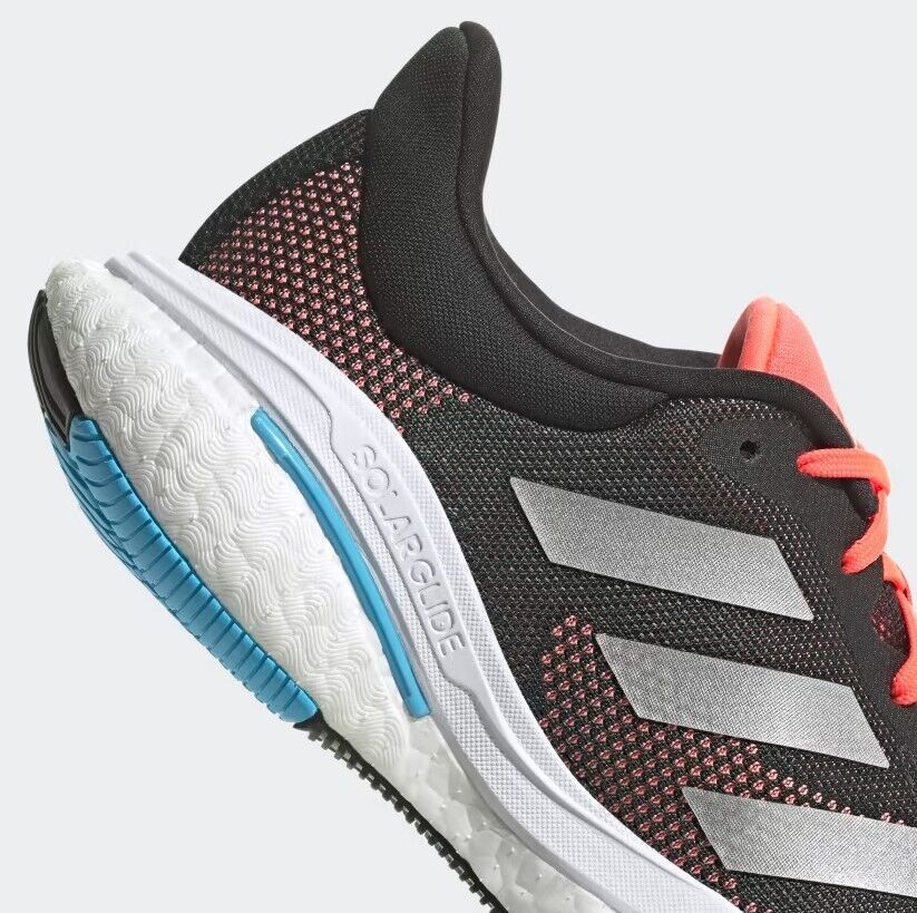 Adidas Mens Solar Glide 5 Trainers / Black Silver Orange / RRP £120