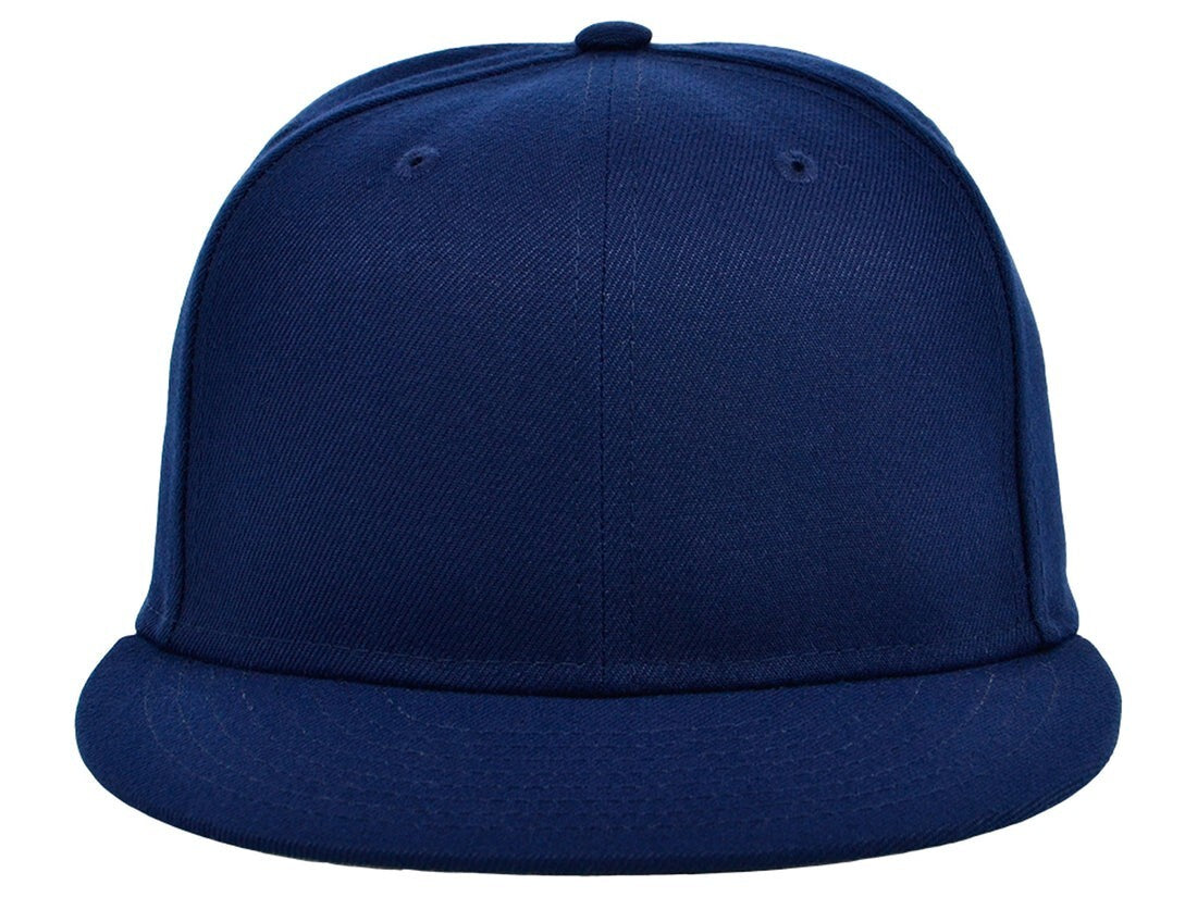 Unisex Plain Full Court Fitted Hat / Navy / £22
