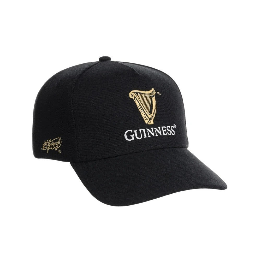Guinness Adult Black Harp Five Panel A Frame Cap / Black / RRP £28