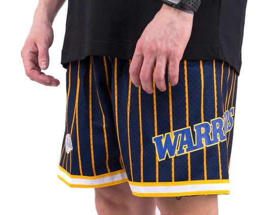 Mitchell & Ness Mens Golden State Warriors Mesh Shorts / Blue Yellow / RRP £75