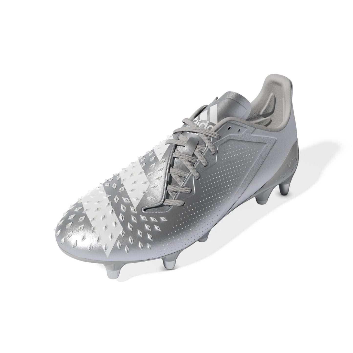Adidas Unisex Predator Malice (SG) Rugby Boots / Silver White / RRP £180