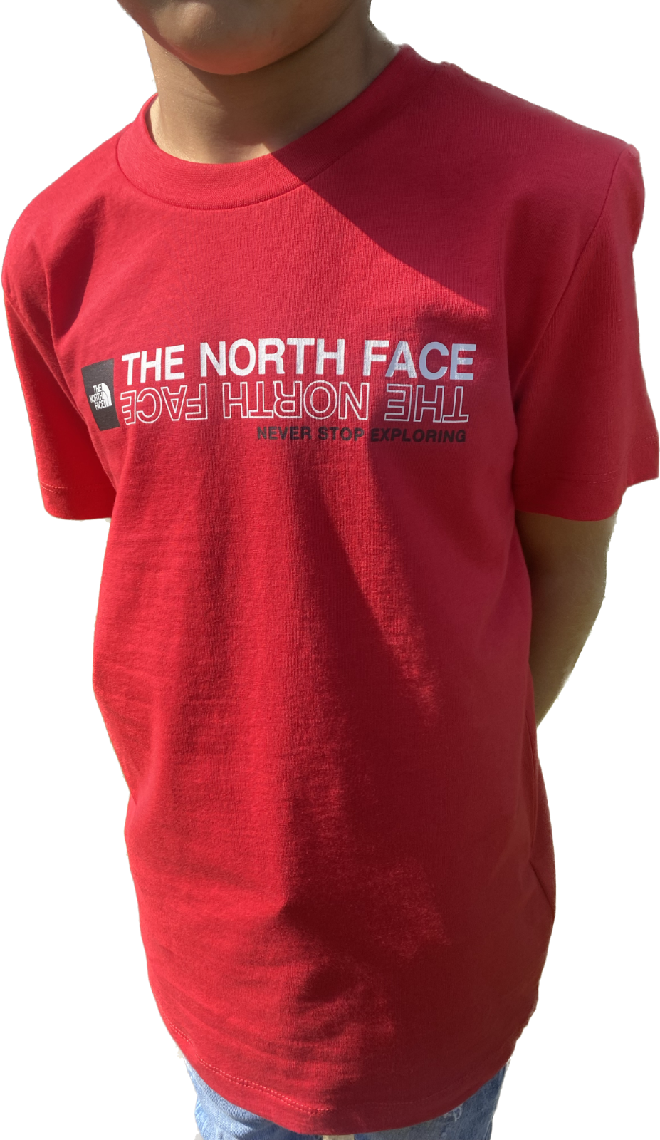 The North Face Kid's Upside Down Logo T-Shirt / Red / RRP £22