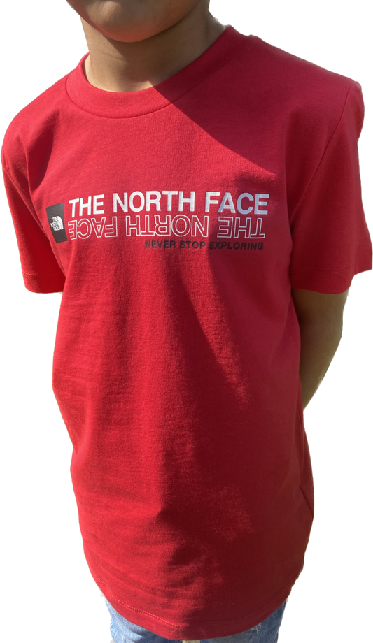 The North Face Kid's Upside Down Logo T-Shirt / Red / RRP £22