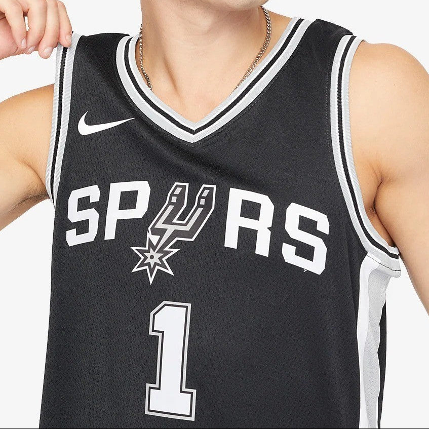 Nike Black San Antonio Spurs Basketball Jersey / Wembanyama / RRP £95