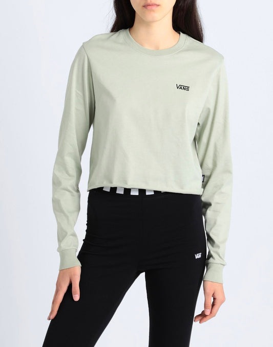 Vans Womens Long Sleeve Cropped T-Shirt / Desert Sage Green / RRP £37