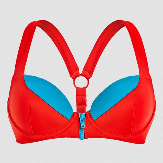 Vilebrequin Bikini Top / Womens / Culte Underwire / Red Blue / RRP £130