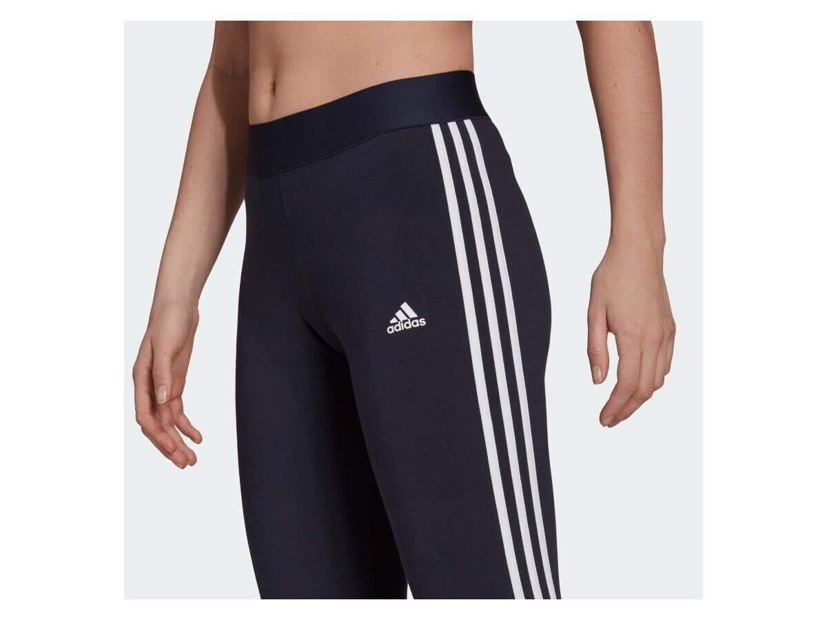 Adidas Womens 3 Stripe Gym Leggings / Navy Blue / RRP £23