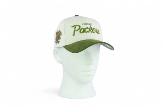 New Era Green Bay Packers NFL Retro Cord A Frame Cap / Beige / RRP £40