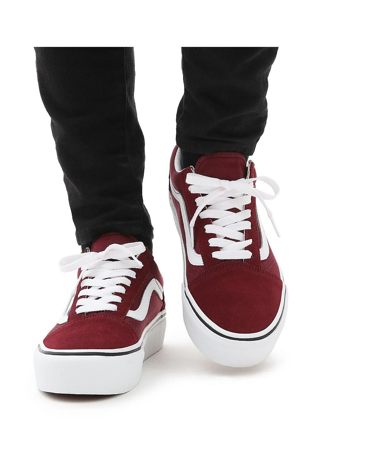 Vans Unisex Old Skool Platform Trainers / Red White / RRP £75