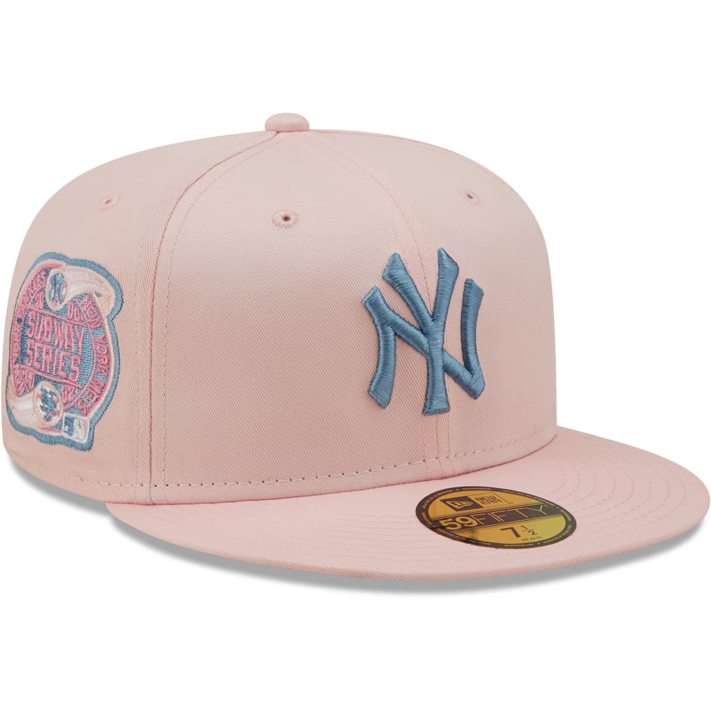 New Era NY New York Yankees 59Fifty Fitted Cap / Pink Sky Blue / RRP £40