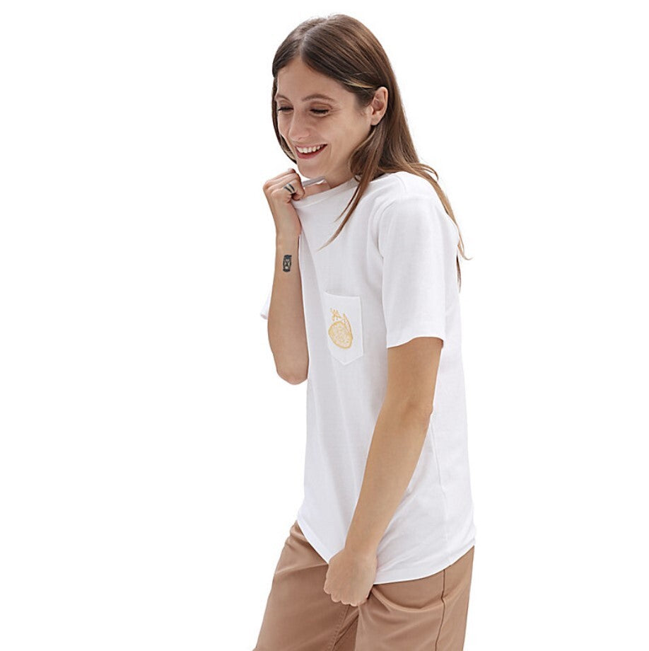 Vans Womens Off The Wall Armanto Logo Pocket SS T-Shirt / White / RRP £40