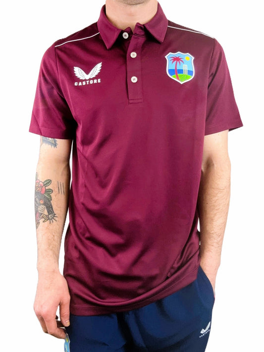 Castore Mens West Indies Cricket Polo Shirt / Maroon / RRP £45