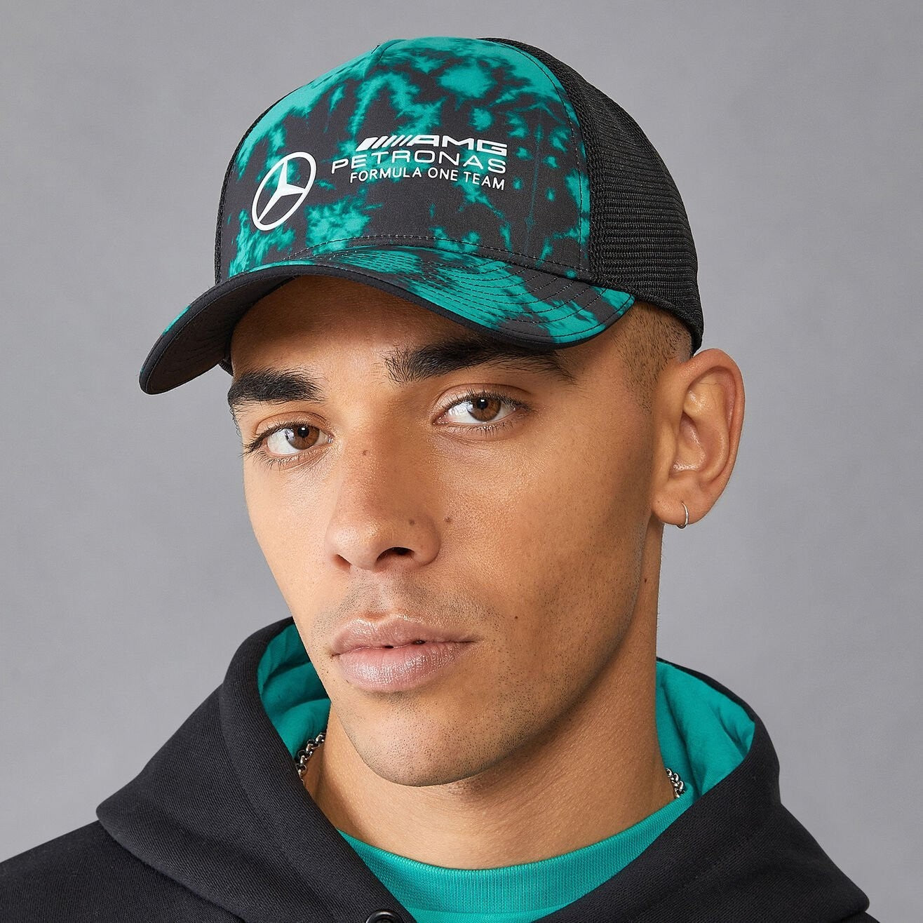 Mercedes Adult AMG F1 Seasonal Trucker Cap / Tie Dye / RRP £37