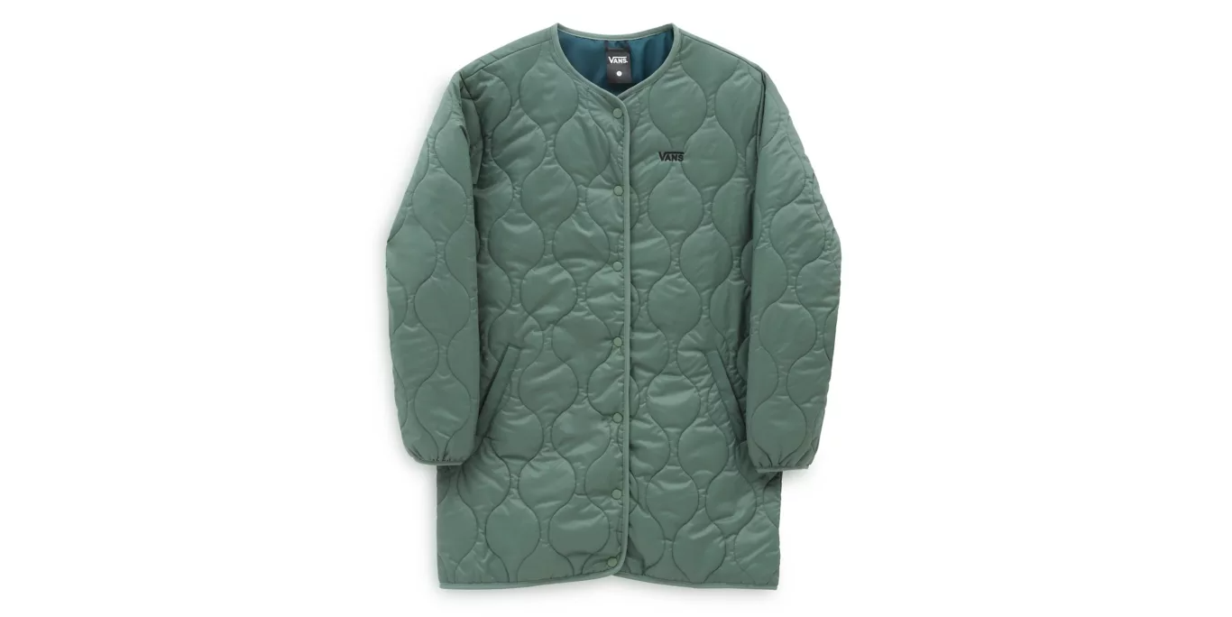 Vans Womens Long Reversible Quilted Jacket / Duck Green / RRP £95