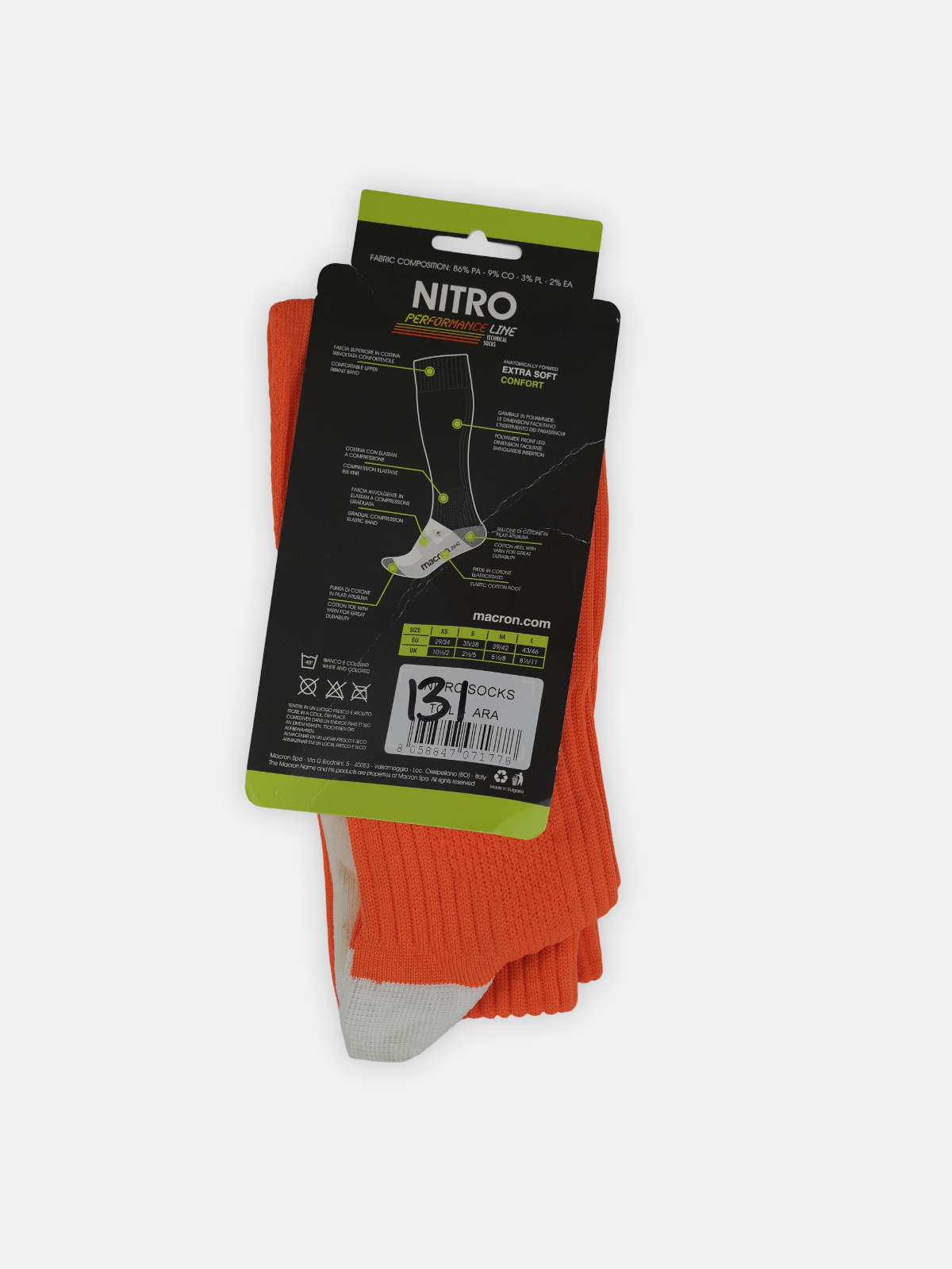 Macron Mens 2020-21 Paok Gk Football Socks / Orange / RRP £14.99