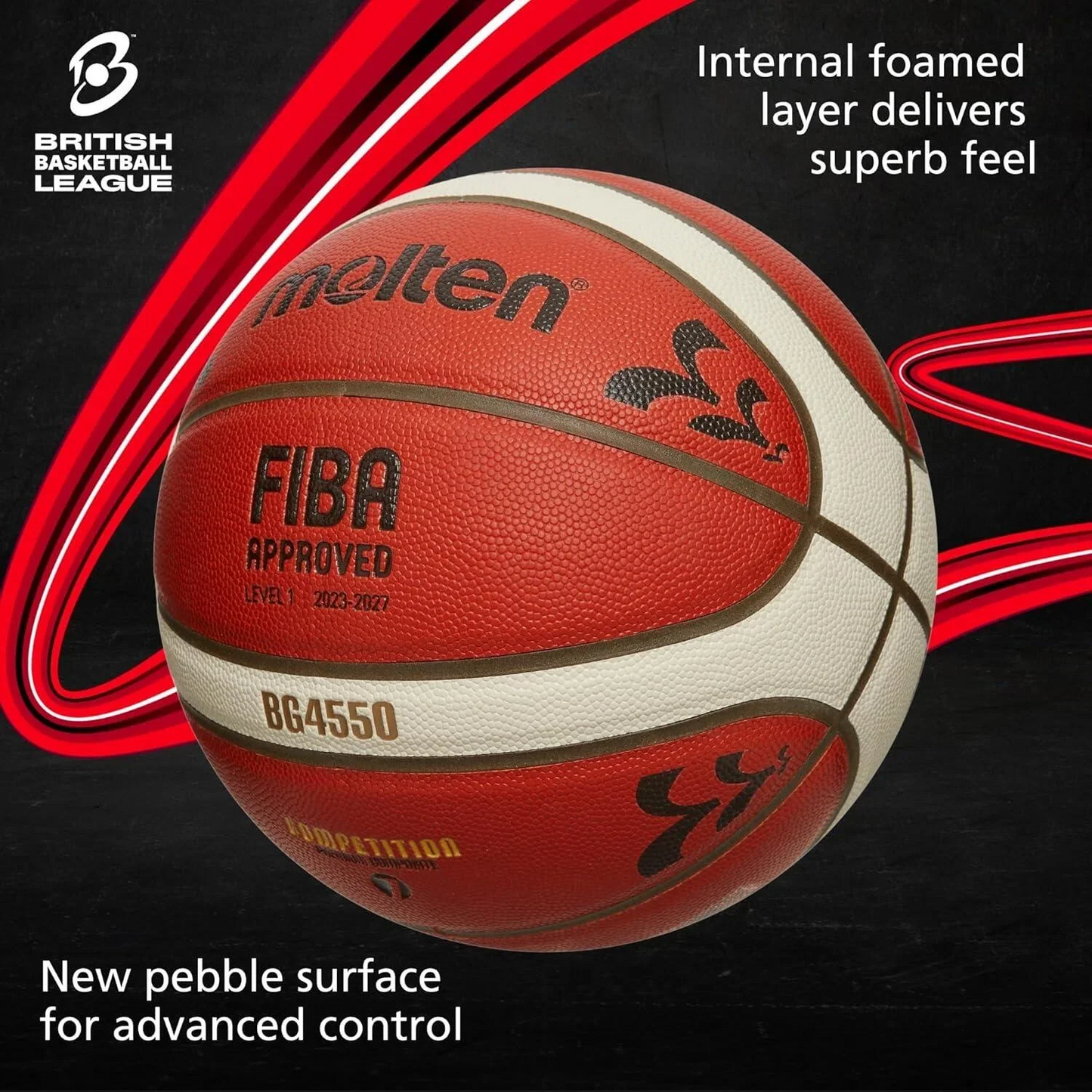 Molten FIBA Approved Professional Leather Basketball / BN / Size 7 / RRP £75
