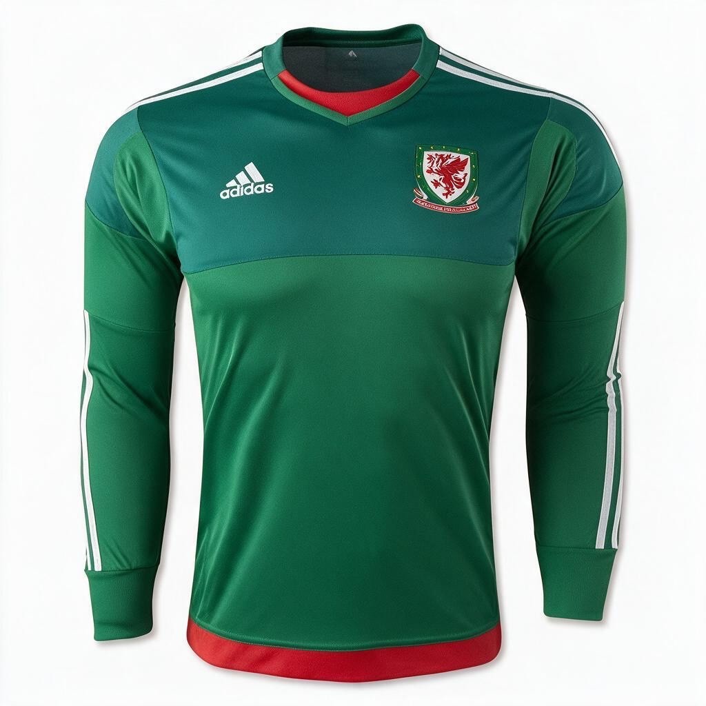 Adidas Mens 2018-19 Wales Player Issue GK Football Shirt / Green / RRP £60