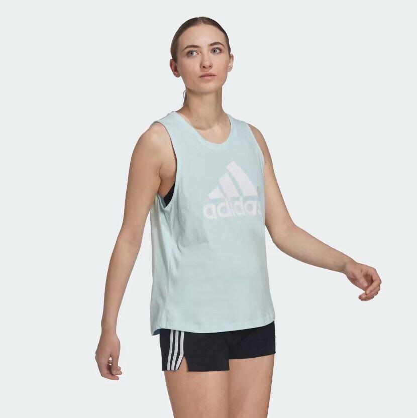 Adidas Womens Essential Big Logo Tank Top / Light Blue / RRP £22