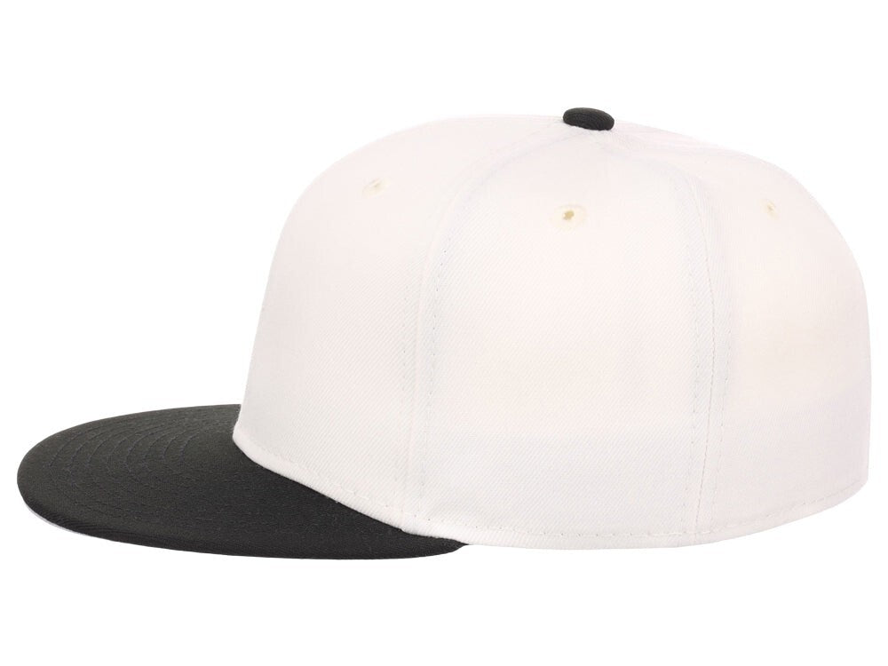 Unisex Plain Full Court Fitted Hat / Ivory Black / £22
