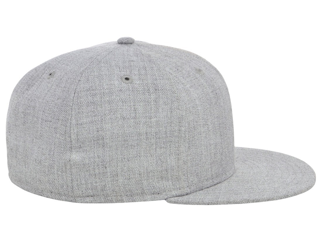 Unisex Plain Full Court Fitted Hat / Heather Grey / £22