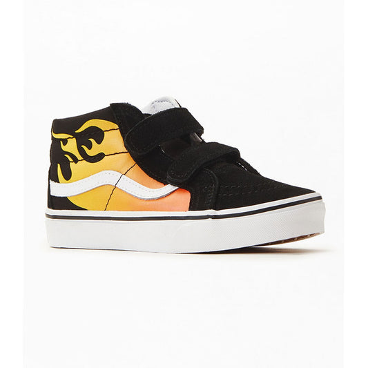 Vans SK8-Mid Reissue Hot Flame Trainers / Black Flame / Kids / RRP £45