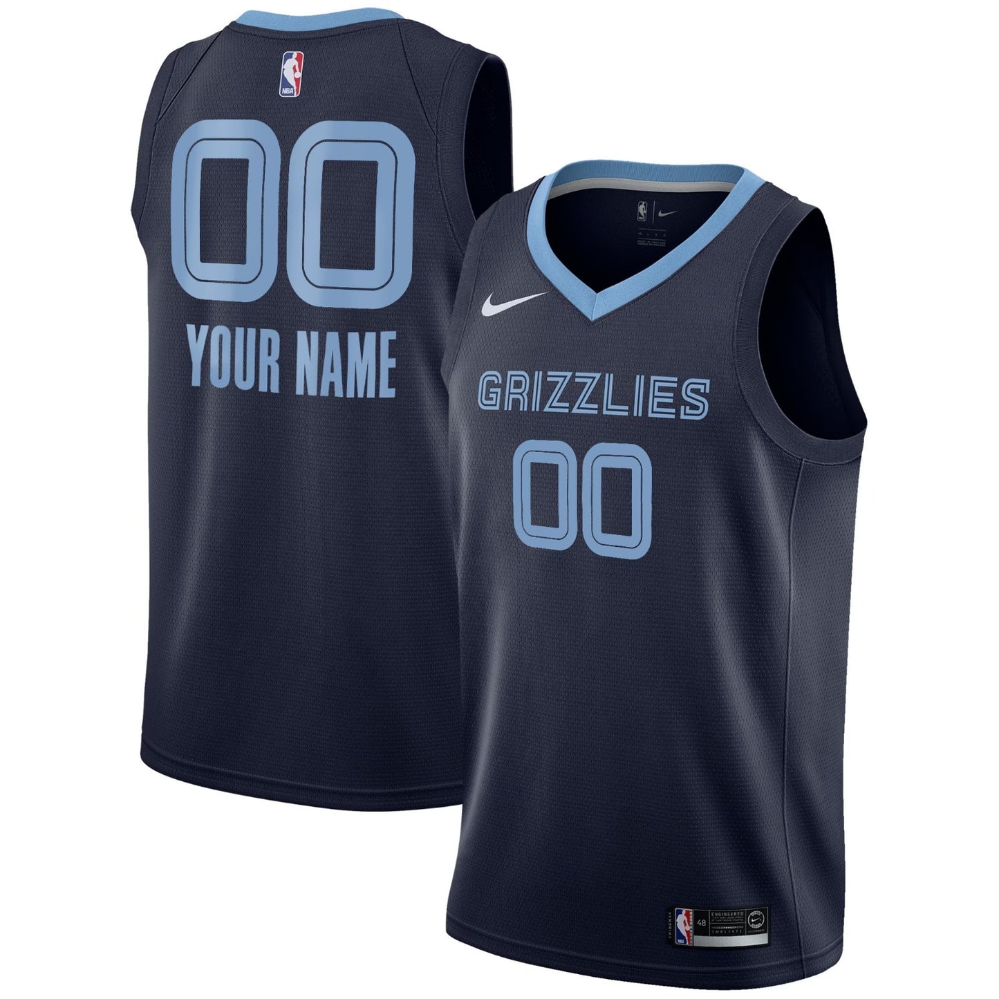 Nike Youth Memphis Grizzlies Blank Basketball Jersey / Navy Blue / RRP £75