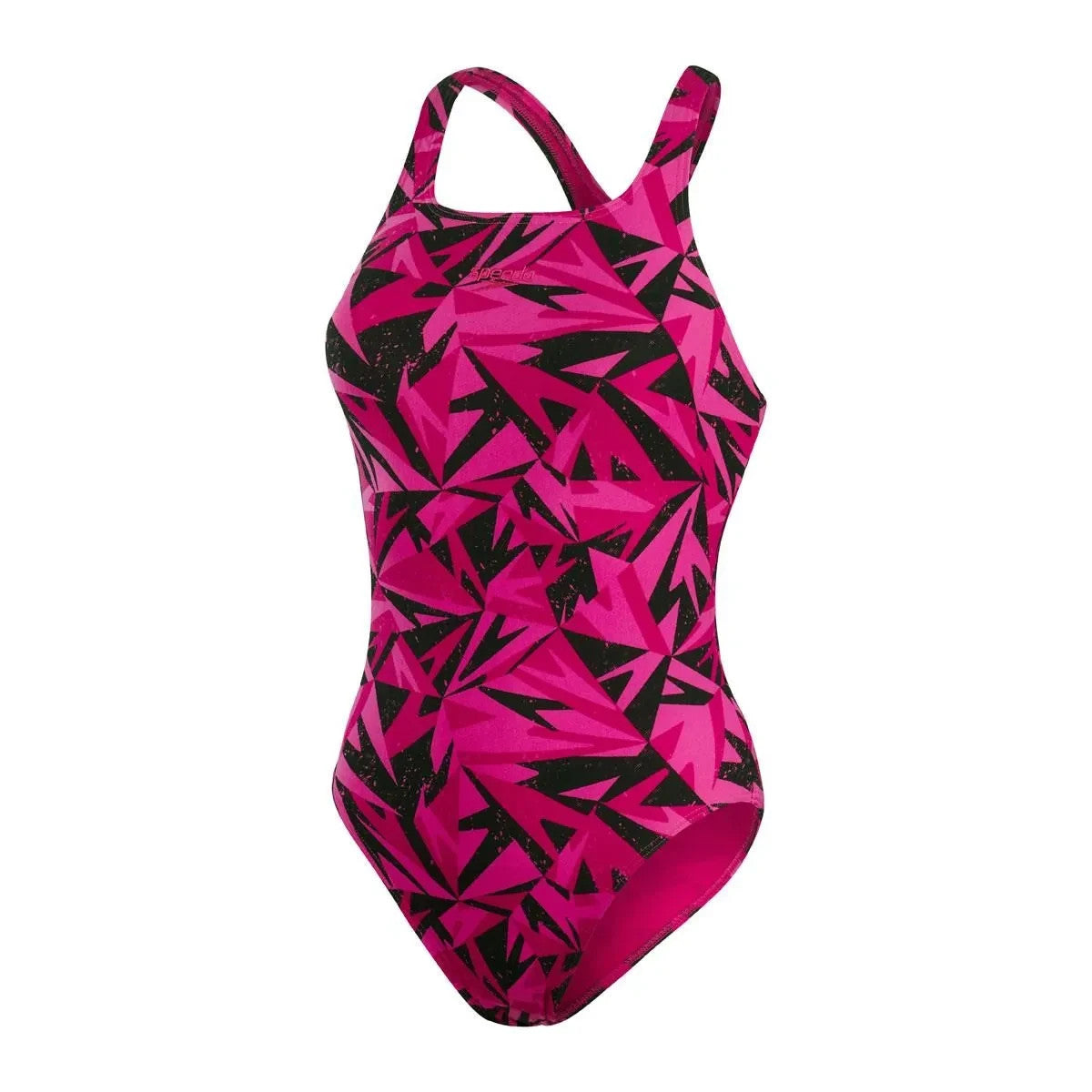 Speedo Women's Swimsuit / Boom Logo Allover Print / Black Pink / RRP £38
