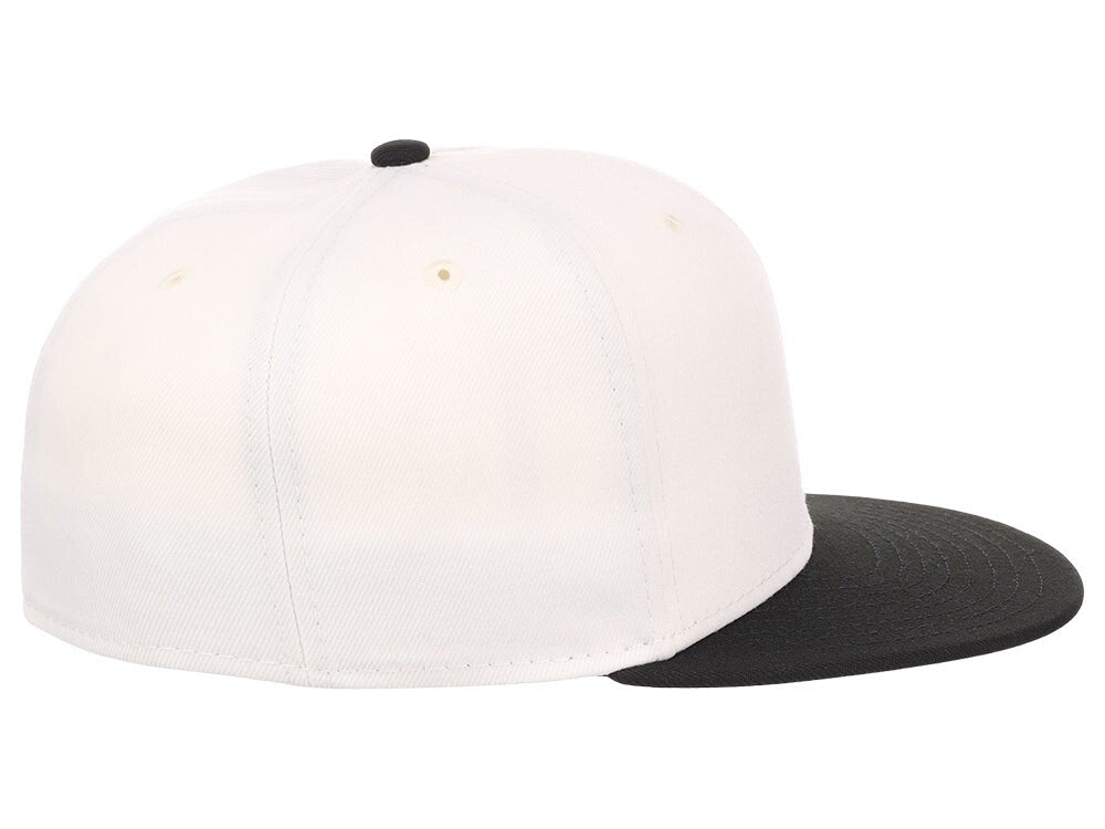 Unisex Plain Full Court Fitted Hat / Ivory Black / £22