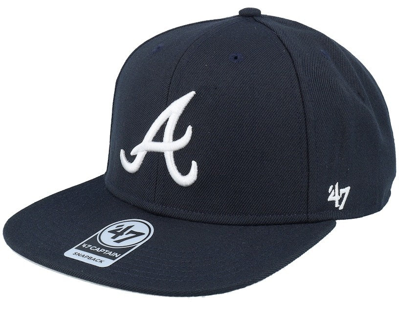 47 Brand Adult Atlanta Braves Sure Shot Captain Snapback / Navy / RRP £30