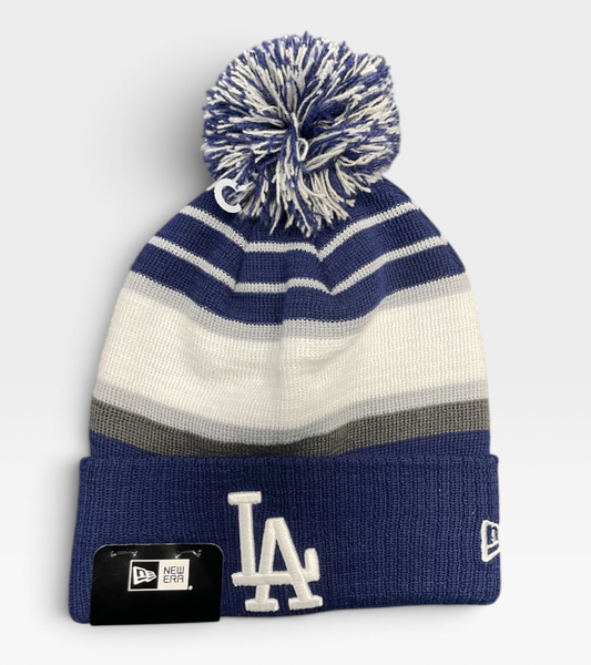 New Era Los Angeles Dodgers MLB Team Stripe Knit Hat / Navy / RRP £28