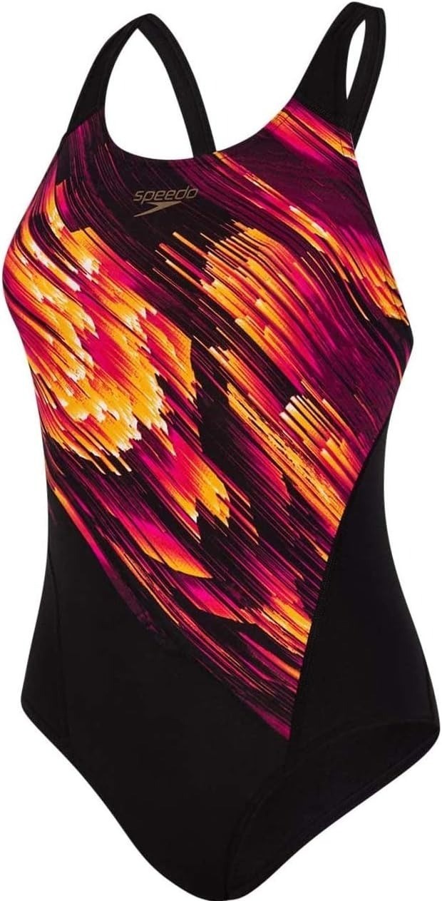 Speedo Women's Colourstream Recordbreaker Swimsuit / Black Red / RRP £38