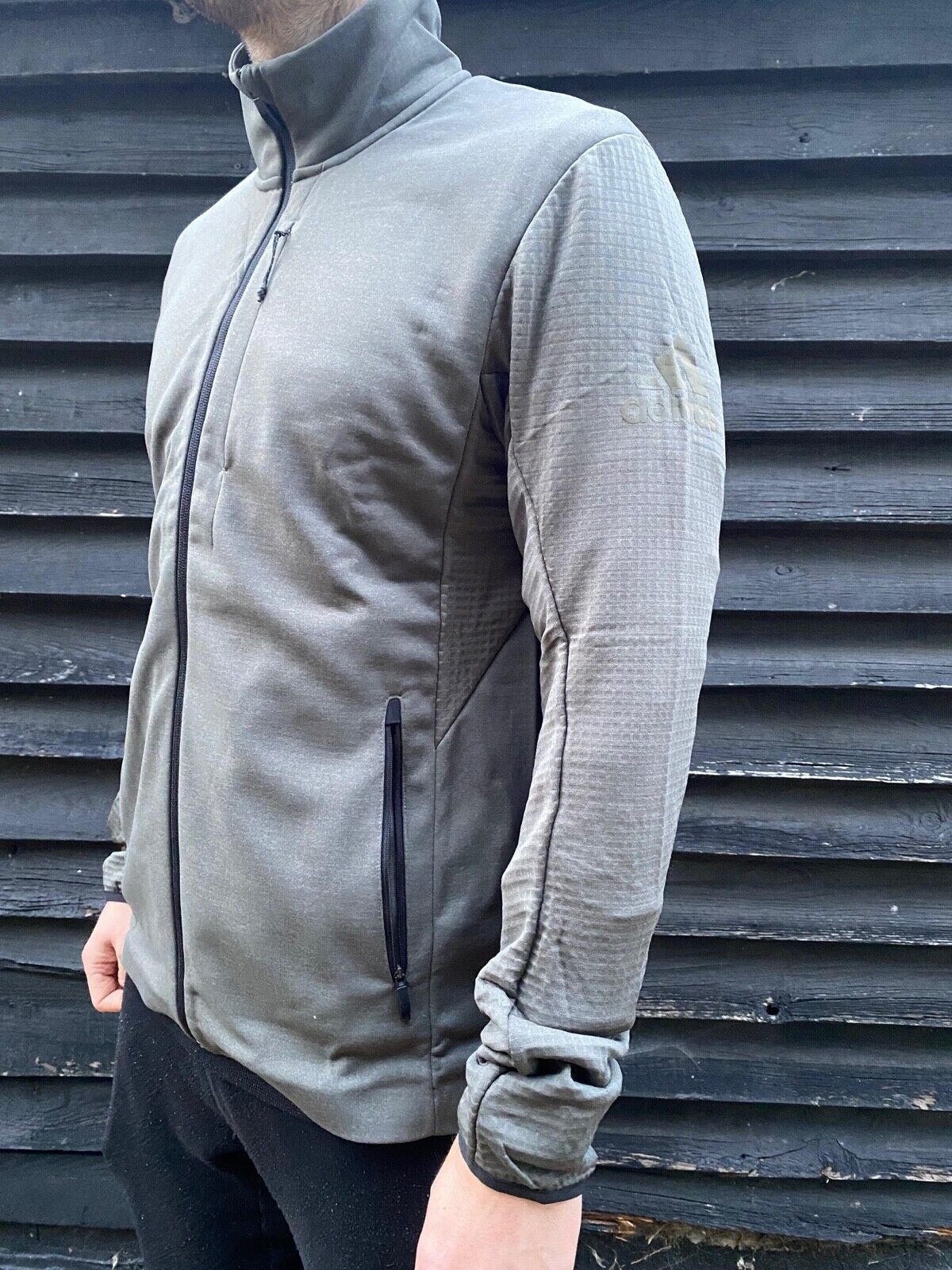 Adidas Mens Climaheat Fleece Full Zip Jacket / BNWT / Dark Green / RRP £95