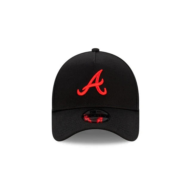 New Era Atlanta Braves MLB 9Forty A-Frame Snapback Cap / Black / RRP £27