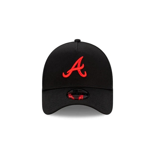 New Era Atlanta Braves MLB 9Forty A-Frame Snapback Cap / Black / RRP £27