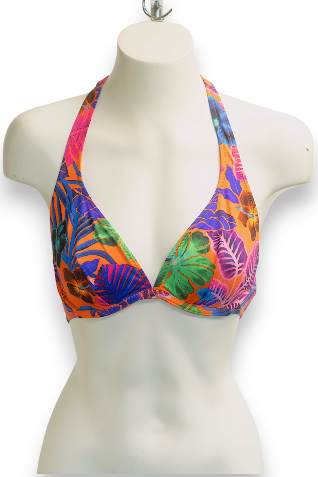 Vilebrequin Bikini Top / Womens / Orange/Multicolour Leaf / RRP £110