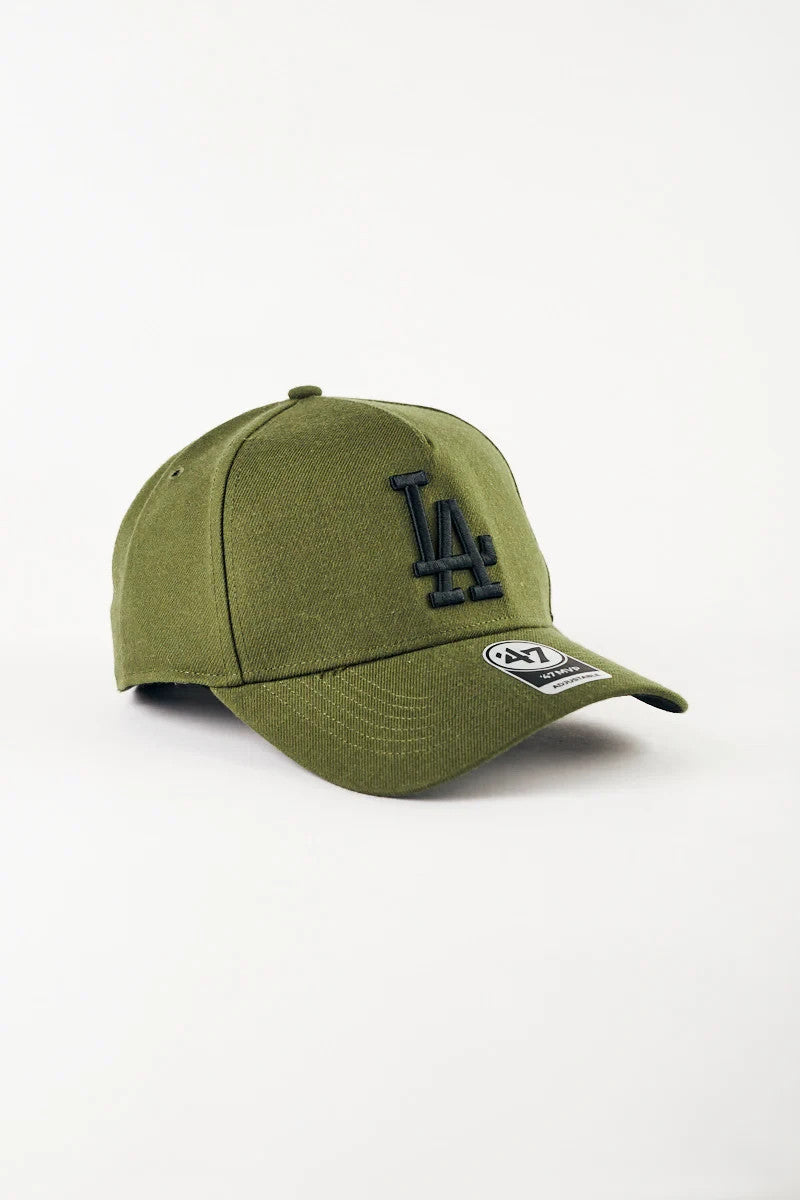 47 Brand LA Dodgers Adjustable MVP Cap / Olive Green Black Logo / RRP £28