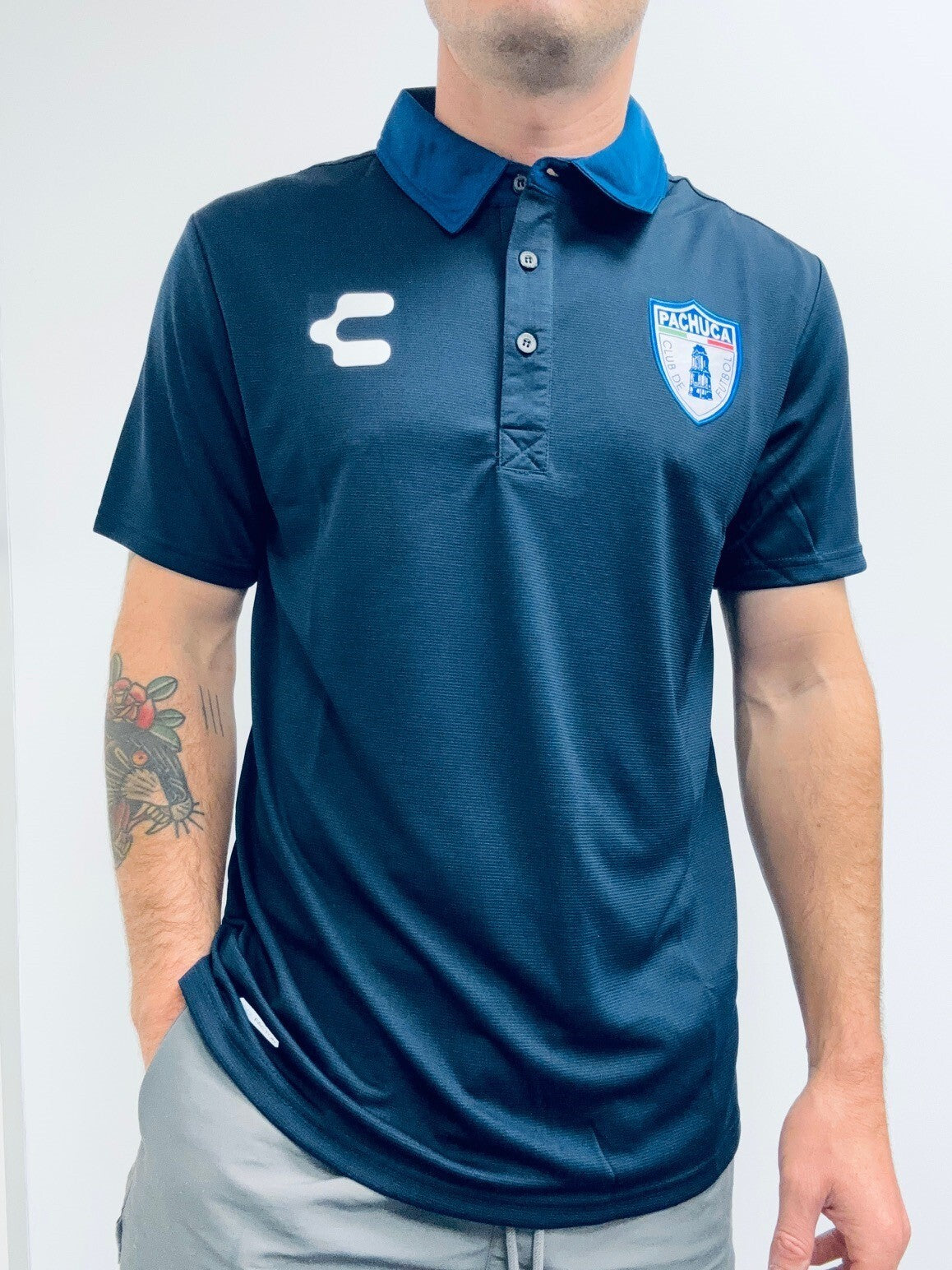 Charly Men's Pachuca Football Polo Shirt / Navy / RRP £30