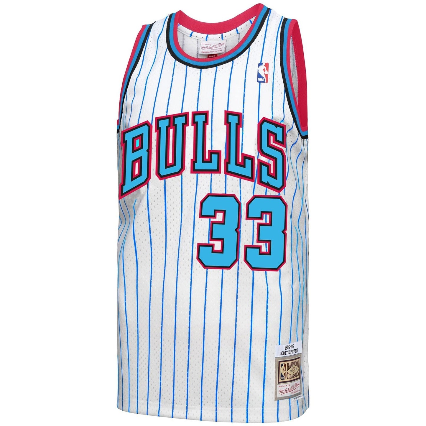 Mitchell & Ness Chicago Bulls 95-96 Pippen Basketball Jersey / White / RRP £95
