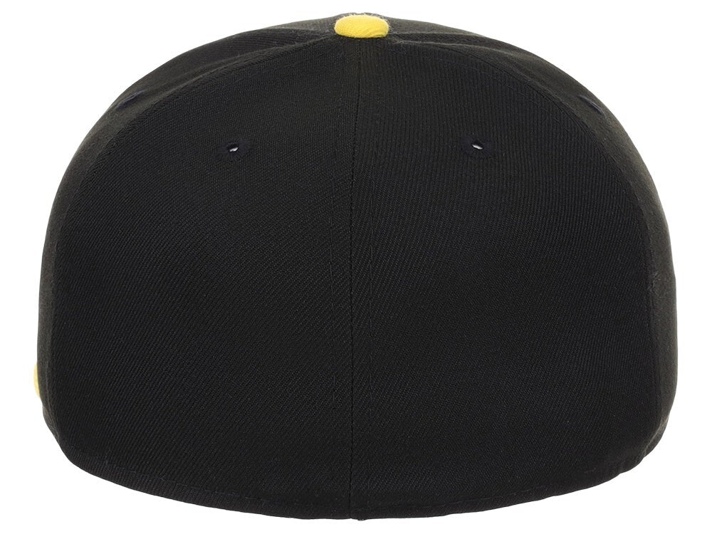 Unisex Plain Full Court Fitted Hat / Black Yellow / £22