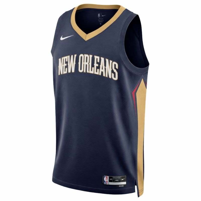 Nike Mens New Orleans Pelicans Plain Basketball Vest / Navy Gold / RRP £90