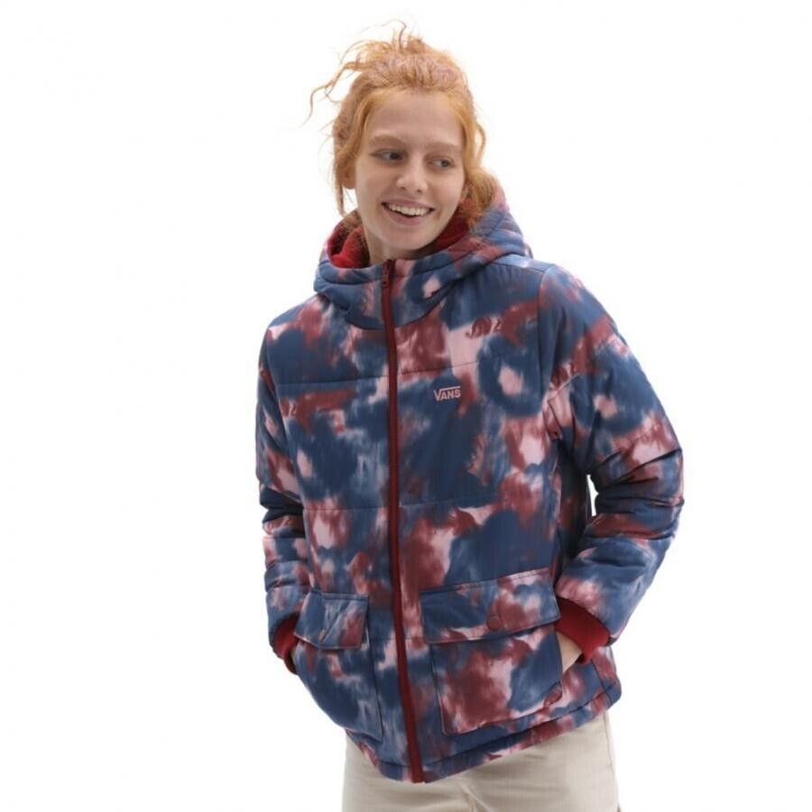 Vans Womens Litty Reversible Puffer Jacket / Blue Red / RRP £130